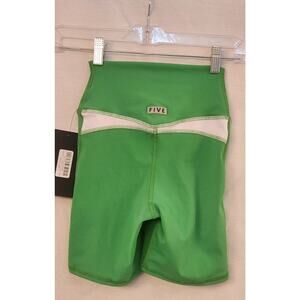 Five the Label Dancewear Biker Short High Waist Women Teen XSA Neon Green NWT 5"